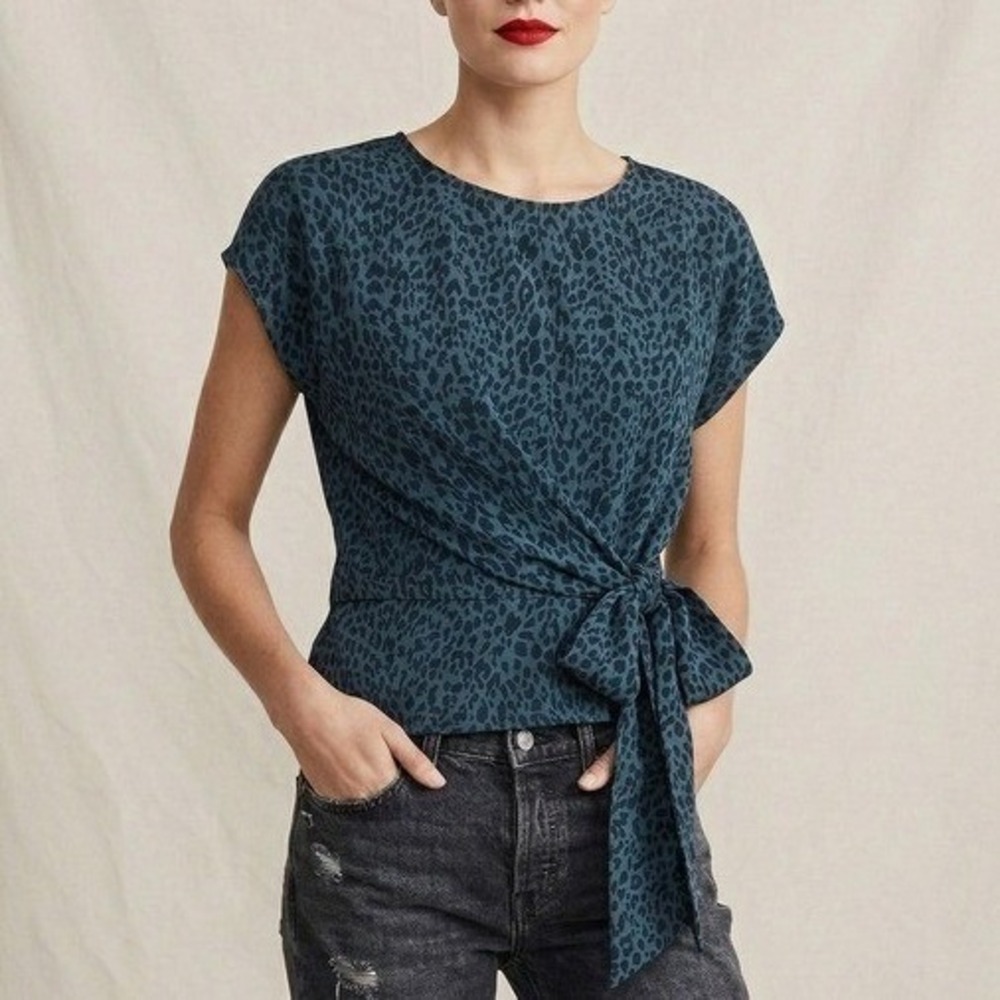 Como Vintage Leopard‎ Blouse | Side Tie Accent